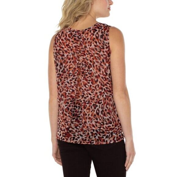 LIVERPOOL Los Angeles Double Layer Sleeveless Woven Shell Blouse Sz Small - Picture 2 of 11